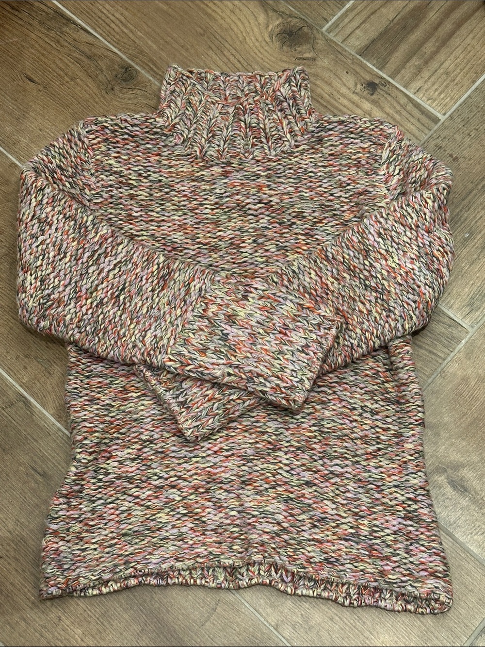 Multicolor Marled Turtleneck Sweater